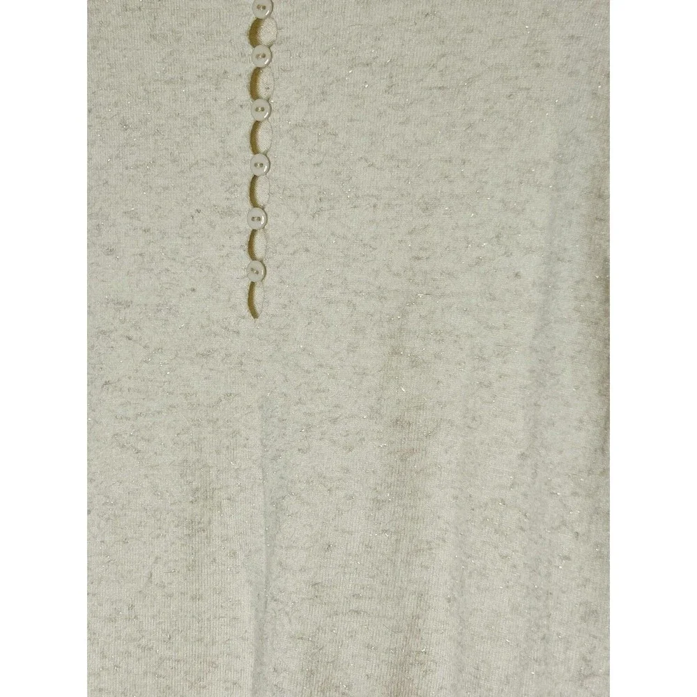 Cala Cream Gold Sparkles 3/4 Sleeve Top Size Small S ? Check Measurements - Picture 3 of 7